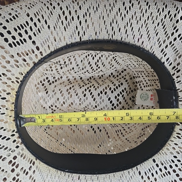 Vintage Lace Cowboy Hat Mexico Souvenir Feather Band Bohemian Cowgirl Western - Picture 15 of 16